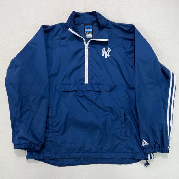 아디다스 뉴욕 양키스 양키즈 바람막이 반집업 자켓 xl