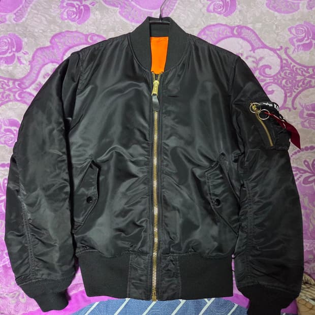 가슴85-95)알파인더스트리 MA-1 블랙 봄버자켓