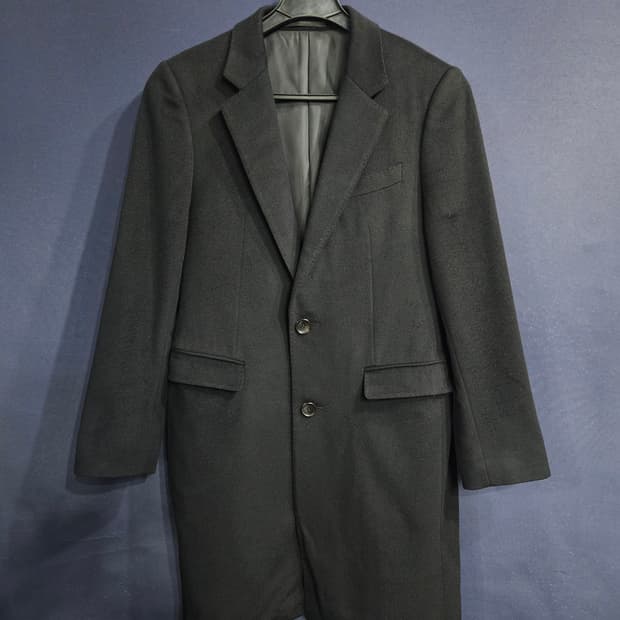 솔리드옴므 블랙 남성 슬림핏 95~100 캐시미어 혼방 코트 