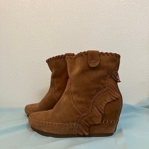 아쉬 ash 스웨이드부츠 웨지힐부츠 y2k