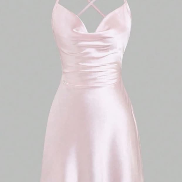 쉬인 새틴 크로스백 스트랩 드레스