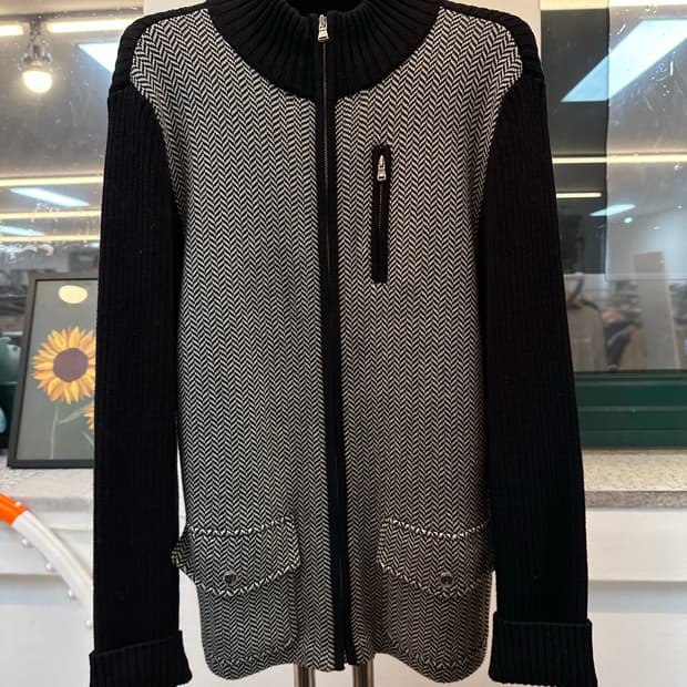 폴로랄프로렌 니트 집업 헤링본