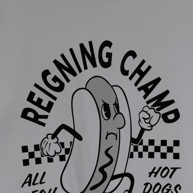 [M] Reigning Champ 핫도그 그래픽 반팔 티셔츠