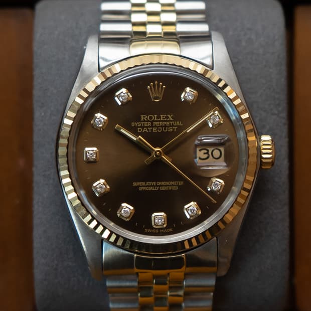 롤렉스 데이저스트 16013 콤비 초코 텐포인트 다이아 시계