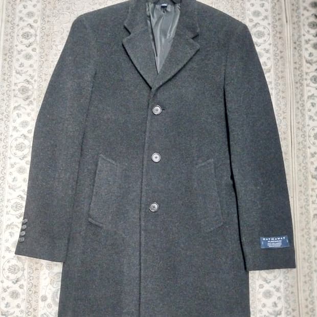 Hathaway 회색 울 캐시미어 코트 95