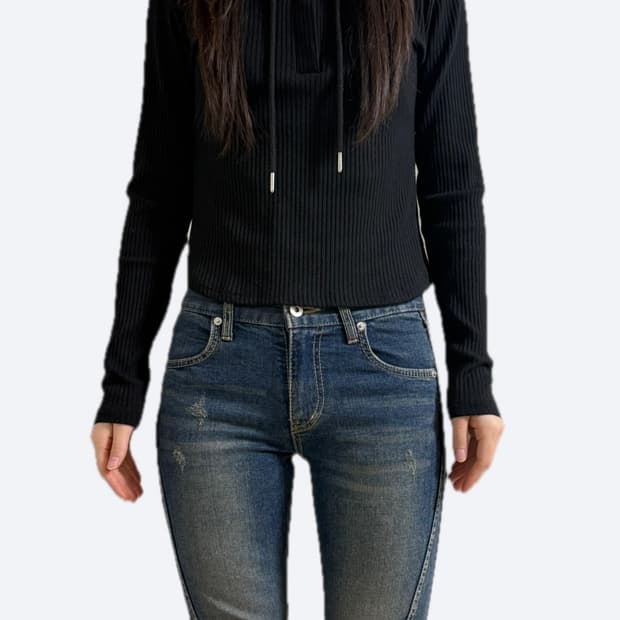 로우라이즈 부츠컷 코디셋🖤