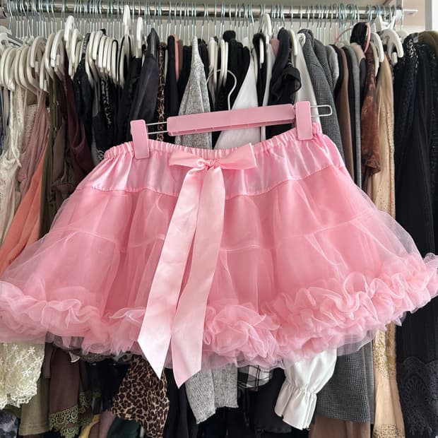 핑크 캉캉 튜튜 스커트