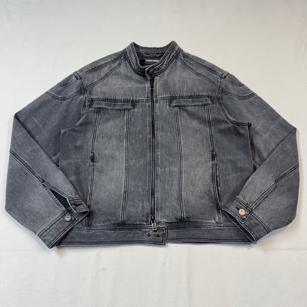 L) 메종미네드 스냅 바이커 데님 2way집업 자켓