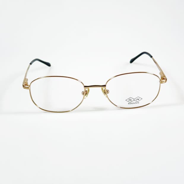 90s ROSSINIS 골드 메탈 슬림 스퀘어 빈티지 안경