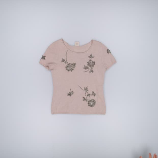 44정도 빈티지 여성 앙고라 반팔니트 0303H1