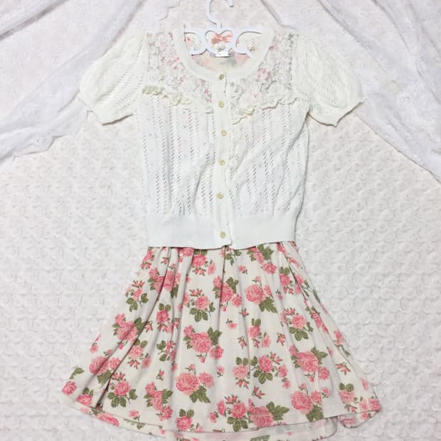 빈티지 리즈멜로 히메갸루 레이스 가디건