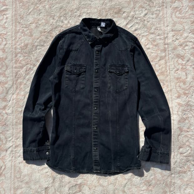 Vintage Washed Black Western Shirt