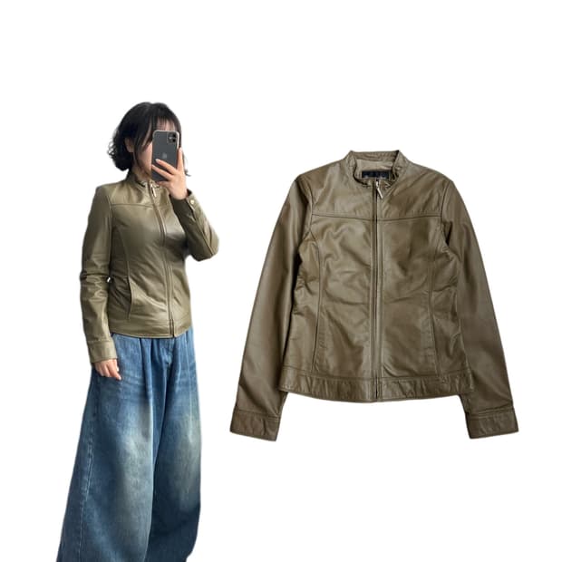 리얼레더 딱붙 소가죽 릭오웬스맛 빈티지 가죽자켓