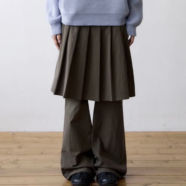 TCM skirt layered pants (brown