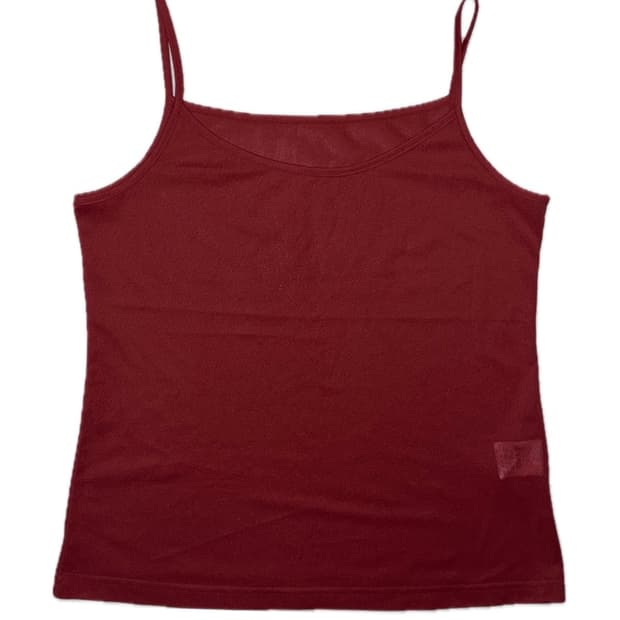 빈티지 레드 시스루 슬리브리스