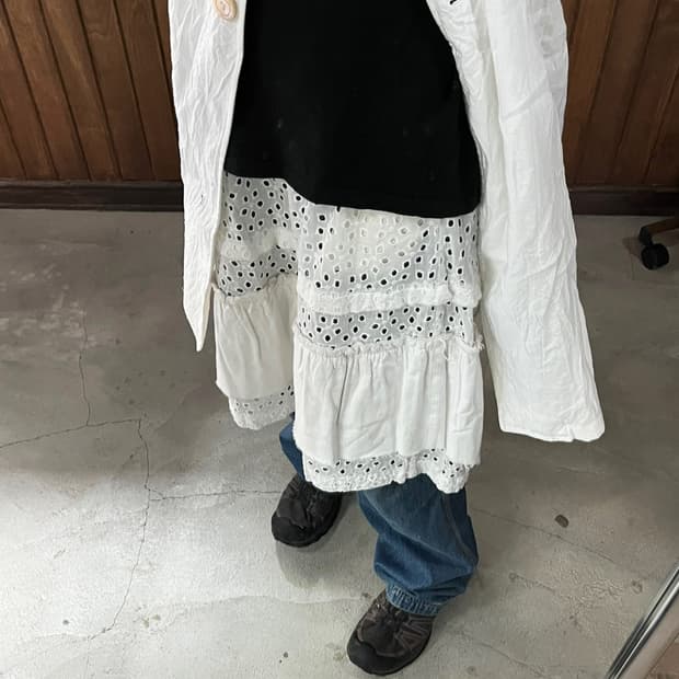 COMME DES GARCONS lace skirt white
