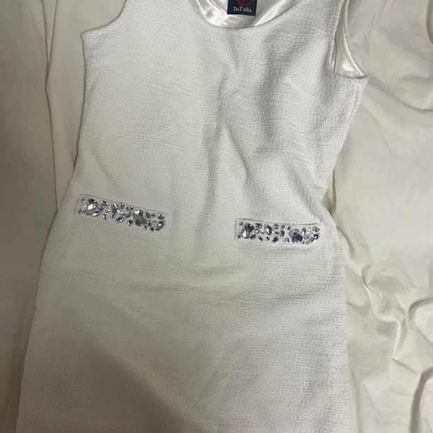datura 다츄라 비즈 화이트 갸루 원피스