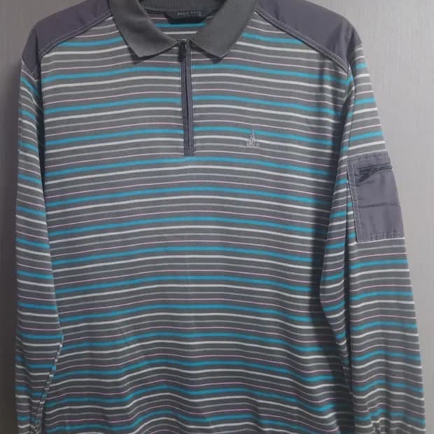 빈폴 스트라이프 하프집업 긴팔티, M~L