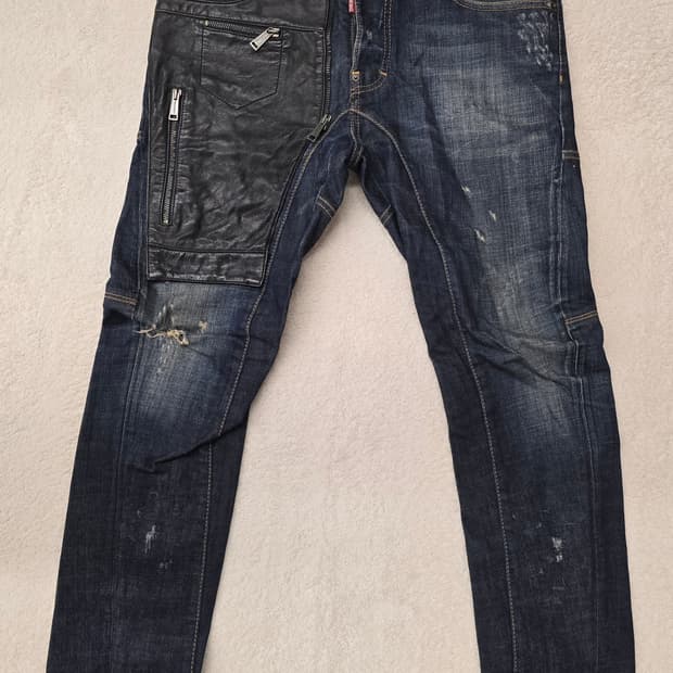 (정품) 디스퀘어드2 루키3 가죽덧뎀 바이커 싸이즈 32.  74LA03