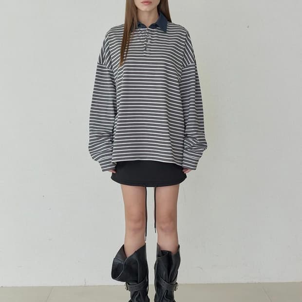 HAILEY BUTTONEND PK TEE