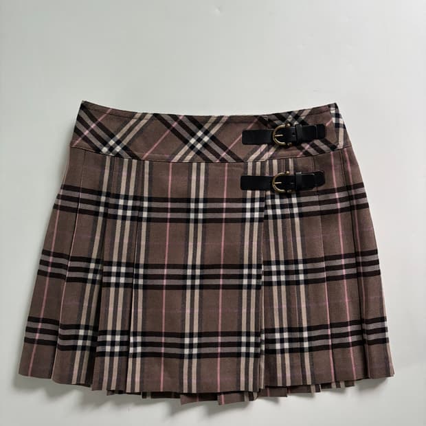 Burberry 버버리 블루라벨 노바체크 브라운 버클 스커트