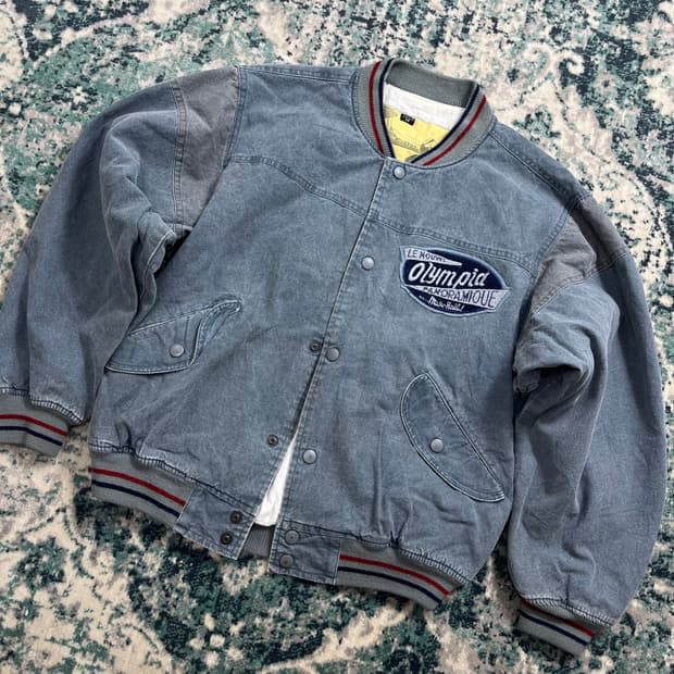 90s Jpn Vtg APR 올림피아 파노라미크 데님 바시티 (M)