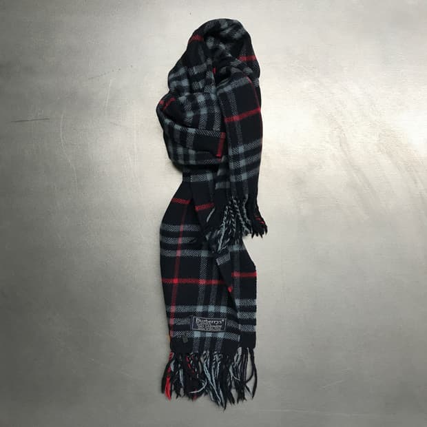 버버리 정품 캐시미어 머플러 네이비