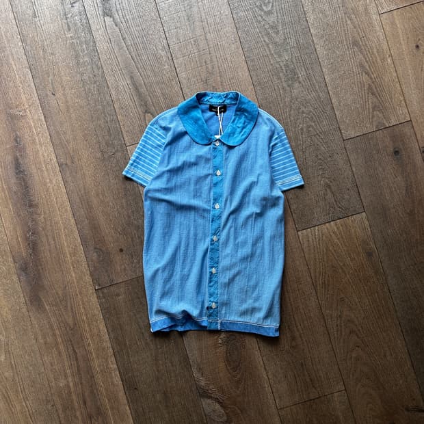 Blue Stripe Cardigan Blouse