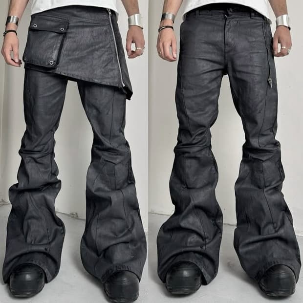 Nicolas lee waxed skirt flare jeans