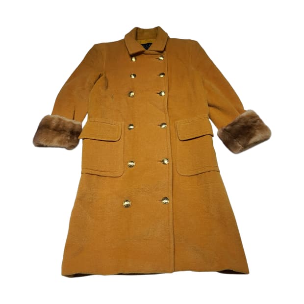 구찌 알파카 금장 더블 코트[40]