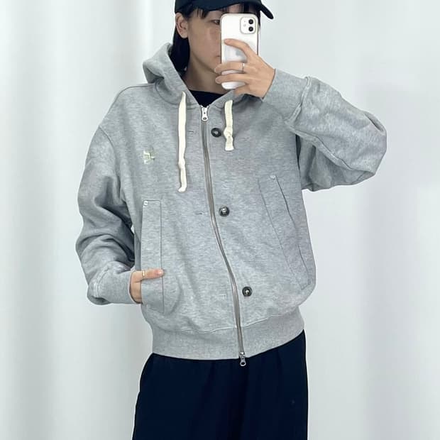 [2XL]세터 그레이 후드집업 