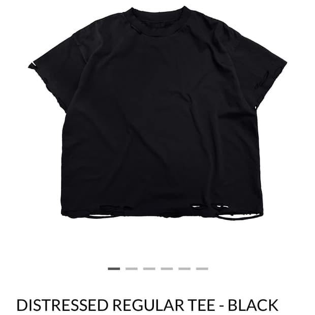 홈리스 DISTRESSED REGULAR TEE - BLACK