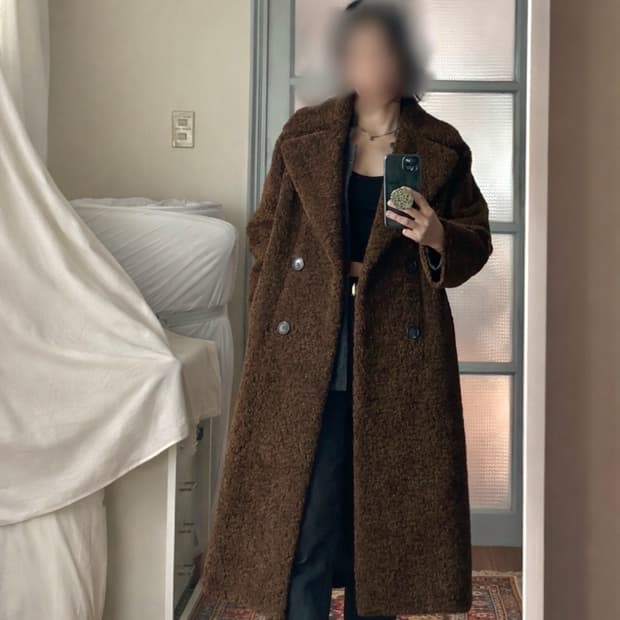 테디베어 무스탕 양면 롱코트 jjigott 리버시블 코트