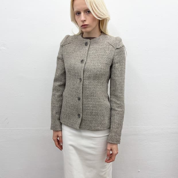 베로니크 브랑퀸호 2002F/W 퍼프 숄더 알파카 자켓