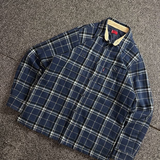 리바이스 치카노 울 패턴 체크 누빔 셔츠 자켓 2403