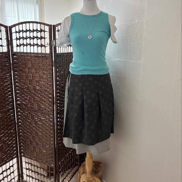 Dot Mix Layered Skirt