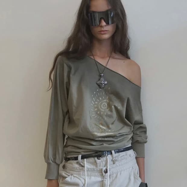 스컬프터 보호 워시드 오프숄더티 카키