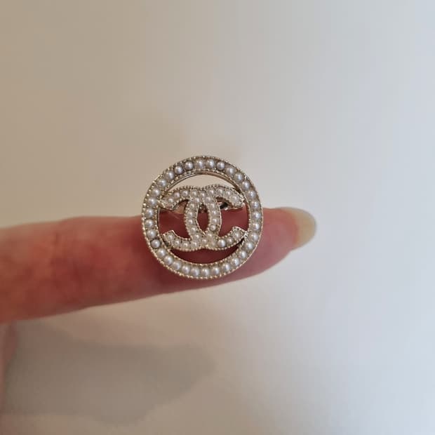 샤넬 진주링 진주CC 금장 미니 브로치 업사이클링