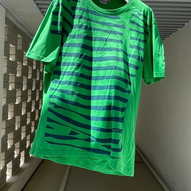 KENZO 겐조 스트라이프 그린 티셔츠