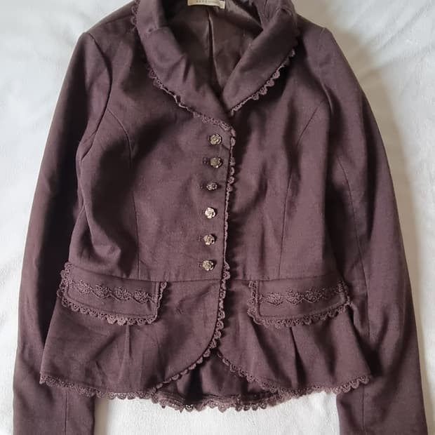빈티지 엑시즈팜 브라운 갸루 자켓