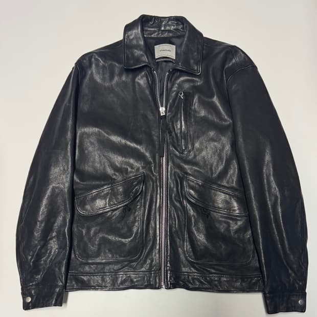 비바스튜디오 리얼 레더 집업 자켓 L ~ XL 블랙