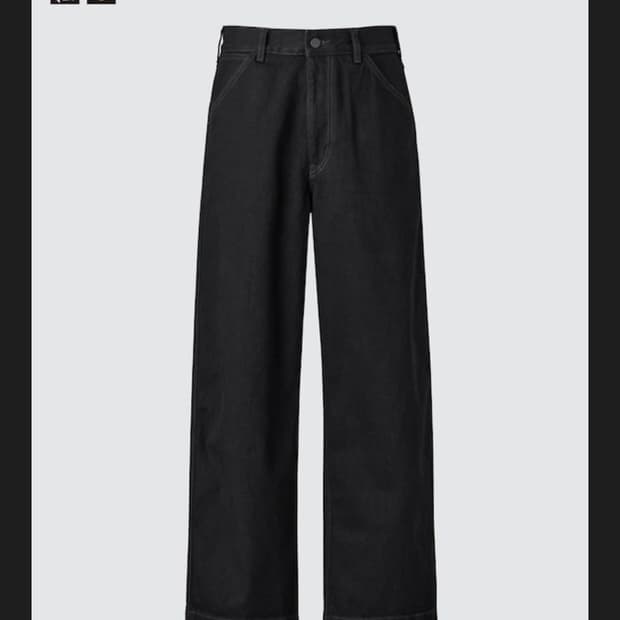 [31] 유니클로 와이드핏 컬러진 블랙