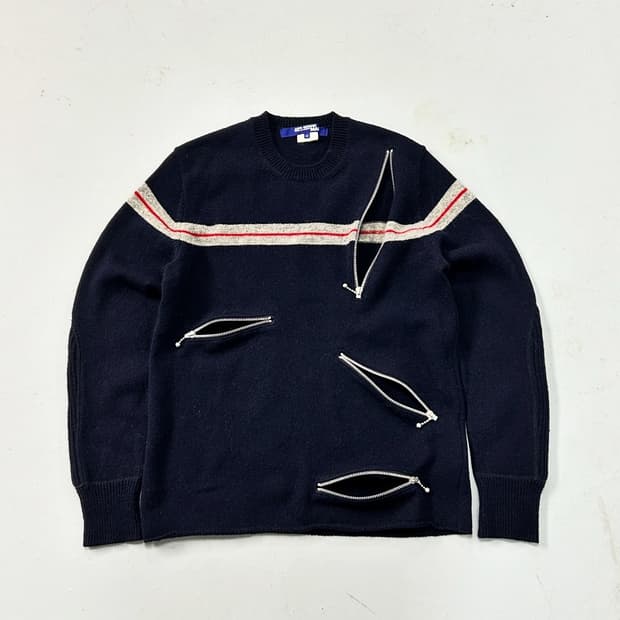 준야 와타나베 2007AD 멀티집업 울 니트 