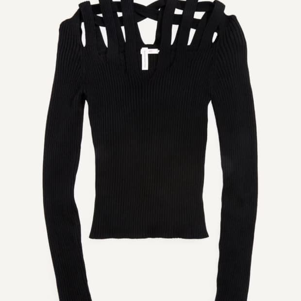 H&m 글렌마티스 리브니트 컷아웃탑