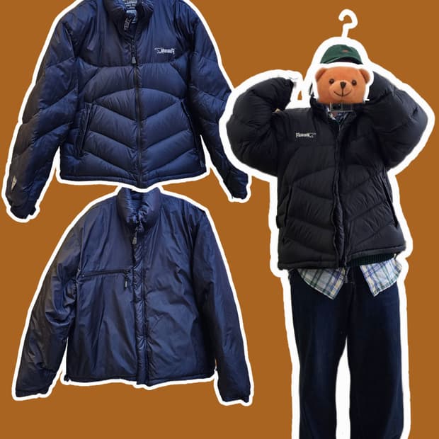 Bear USA 블랙 화이트구스다운 리버시블 패딩