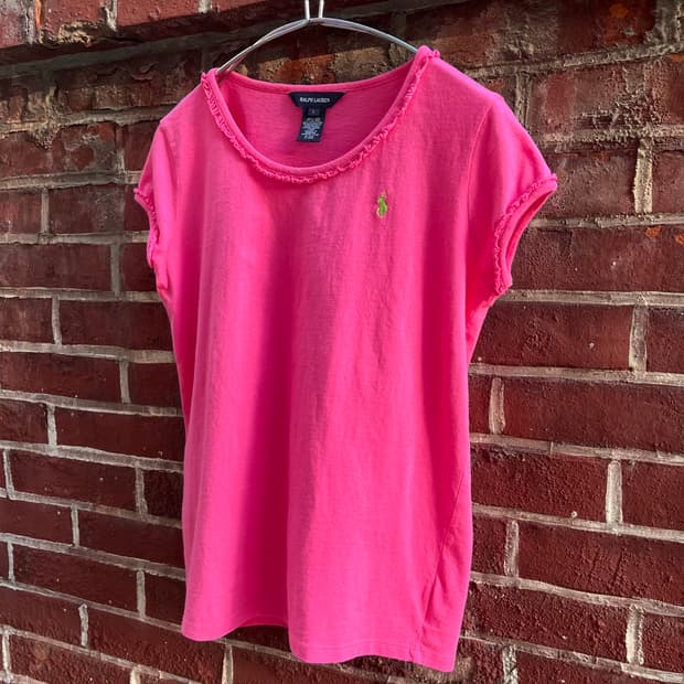 Polo Ralph Lauren 러플 디테일 반팔티셔츠 