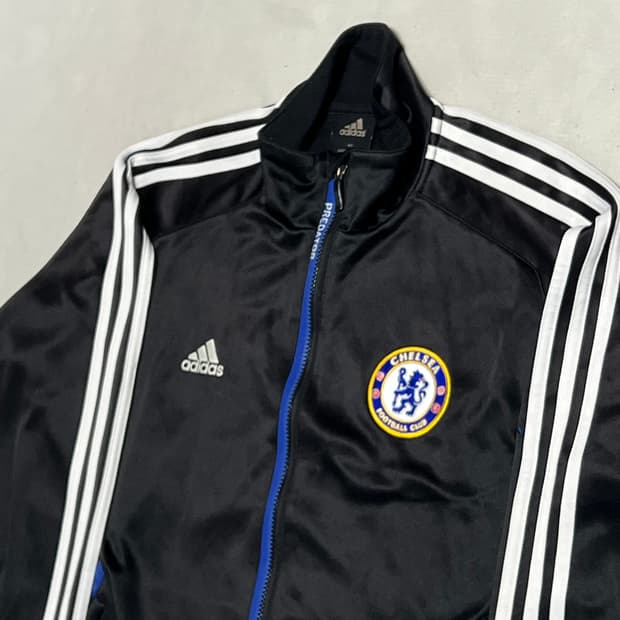 95 아디다스 첼시 블루 파이핑 블랙 트랙탑