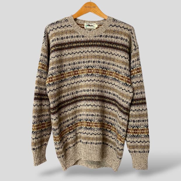 (L)Highland Croft 퓨어 울 페어아일 니트 스웨터