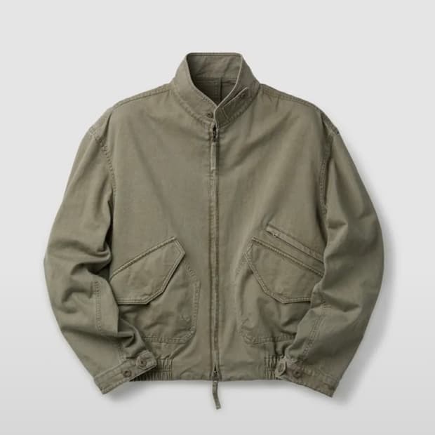 [M 구매] 쿠어 카치온 워시드 트리밍 카라 점퍼 워시드카키