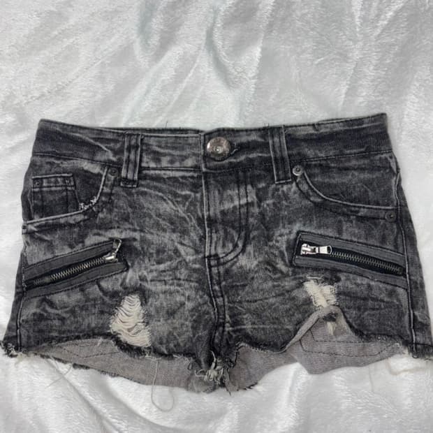 y2k 빈티지 워싱 데님 펑크 숏팬츠